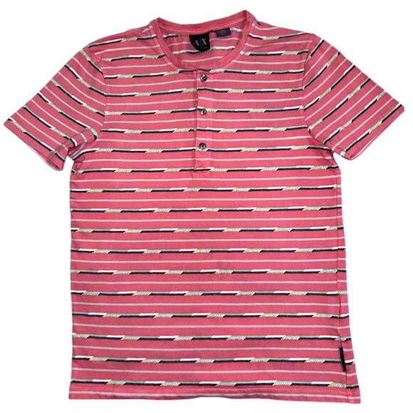 Armani Exchange Other - 80s Saved By The Bell Inspo striped Armani Exchange Three-Button Henley Mens XS